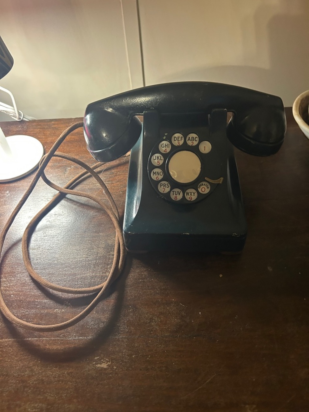 Vintage Green Rotary Desk Phone  western electric model 302